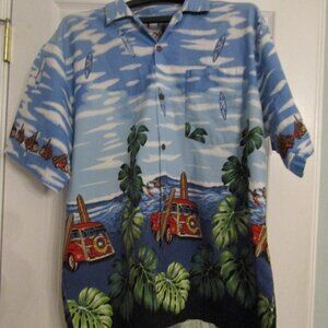 mens tropical themed shirt sizev L